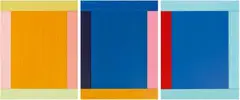 Imi Knoebel, Anima Mundi 50-3, 2009/2011, 3-part work: each acrylic on synthetic material sheet, collaged. Each