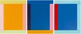 Imi Knoebel, Anima Mundi 50-3, 2009/2011, 3-part work: each acrylic on synthetic material sheet, collaged. Each
