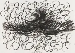 Georg Baselitz, Untitled (Adler (Pastorale)), 1985, Charcoal on card