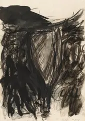 Georg Baselitz, Untitled (Flasche), 1978, Charcoal, chalk and Indian ink on card