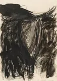 Georg Baselitz, Untitled (Flasche), 1978, Charcoal, chalk and Indian ink on card