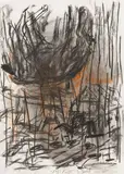 Georg Baselitz, Untitled (Schwarzes Pferd (Pastorale)), 1985, Pastel, charcoal and pencil on card