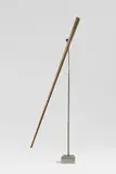 George Rickey, One Line down, 1994, Kinetic steel sculpture with a mobile blade. Height of hanging with plinth approx