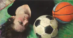 Xenia Hausner, Cheek to cheek, 2006, Oil on chromogenic print on aluminium composite panel, collaged