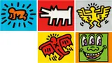 Keith Haring, Icons, 1990, 5 colour screenprints on card. Each