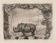 William Kentridge, Untitled, Charcoal and pastel on paper. Approx