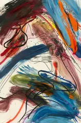 Walter Stöhrer, Eine Sache des Wissens. Eine Sache von Konsequenzen. Eine perfekte Symmetrie und die unlogischste Balance. (Jim Gustafson für F.O'Hara), 1983, Mixed media on paper
