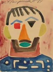 A. R. Penck, Selbstbildnis, 1981, Watercolour on paper