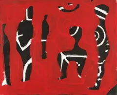 A. R. Penck, 5 Frauen, 1985, Dispersion on canvas