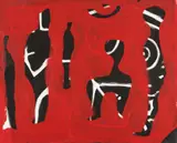 5 Frauen by A. R. Penck, 1985, Dispersion on canvas, sold Dec 2025