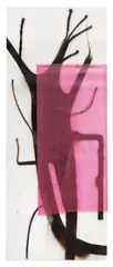 Albert Oehlen, Untitled (Baum), 2017, Oil, spray paint and bubble wrap on card