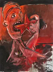 Walter Dahn, Portrait J.G.D., 1982, Oil on nettle