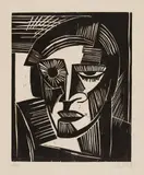 Karl Schmidt-Rottluff, Kopf, 1919, Woodcut on Japan paper