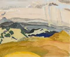 Erich Heckel, Blick von der Wasserkuppe, 1934, Watercolour and gouache over black chalk on laid paper