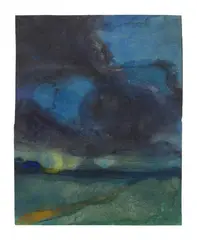 Emil Nolde, Marschlandschaft, Circa 1940, Watercolour and India ink on Japan