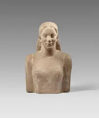 Ludwig Kasper, Portraitbüste Ursula Dressler, 1941, Marble cement