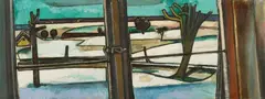 Georg Meistermann, Fenster im Winter (Winterlandschaft), Circa 1937/1938, Oil on canvas