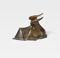 Emy Roeder, Ruhendes Ziegenpaar, 1958, Bronze