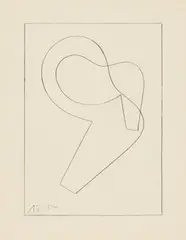 Jean Arp, Untitled, Circa 1958, Pencil on light card