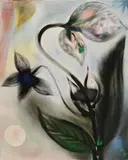 Georg Muche, Schattenblüte, 1952, Oil on canvas