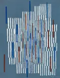 Adolf Fleischmann, Untitled, 1958, Gouache on blue paper
