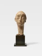 Toni Stadler, Knabenkopf mit langem Hals, Circa 1960, Terracotta