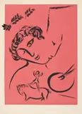 Marc Chagall, Le peintre en rose, 1959, Colour lithograph on wove paper with watermark "ARCHES"