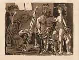 Pablo Picasso, Variations sur le thème de Las Meninas: Visiteurs à l'atelier, 1955, Aquatint etching on wove paper with watermark "ARCHES"