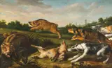 Frans Snyders, Hunting Young Wild Boars, Oil on canvas (relined)