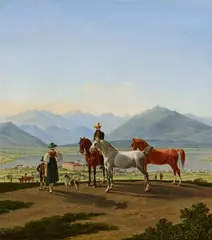 View of Lake Tegernsee from the path to the Neureuth by Wilhelm von Kobell, Oil on canvas, sold Dec 2025