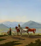 Wilhelm von Kobell, View of Lake Tegernsee from the path to the Neureuth