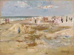 Max Liebermann, Strand von Noordwijk, 1908, Oil on canvas, laid down on card