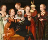 studio of Lucas Cranach the Elder, Hercules with Omphale, Oil on panel. 53/