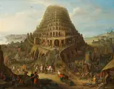 Joseph van Bredael, The Tower of Babel, Oil on panel, partially parqueted