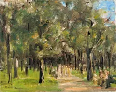 Max Liebermann, Spaziergänger im Tiergarten, 1925-1927, Oil on canvas