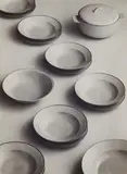 Věra Gabrielová, Untitled (plates and saucers), 1935-36, Vintage ferrotyped gelatin silver print