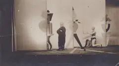 T. Lux Feininger, Oskar Schlemmer's 'Figurales Kabinett', Bauhaus Bühne, Dessau, 1927, Vintage gelatin silver print