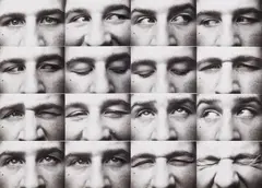 Kurt Kranz, Augen-Portrait (Kurt Schmidt), Bauhaus Dessau, Klasse Peterhans (1. Fassung), 1930-31, Photo collage consisting of 16 gelatin silver prints on cardboard, printed and assembled c.