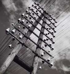 Toni Schneiders, Telegrafenmast, 1949, Ferrotyped gelatin silver print, printed