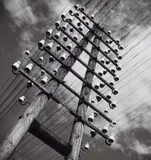 Toni Schneiders, Telegrafenmast, 1949, Ferrotyped gelatin silver print, printed