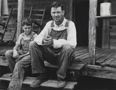 Arthur Rothstein, Farmer who will be resettled, Wolf Creek Farms, Georgia, 1935, Vintage ferrotyped gelatin silver print