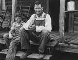 Arthur Rothstein, Farmer who will be resettled, Wolf Creek Farms, Georgia, 1935, Vintage ferrotyped gelatin silver print