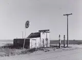 Russell Lee, Abandoned Garage on highway #2, Western North Dakota, Oct. 1937, Vintage ferrotyped gelatin silver print