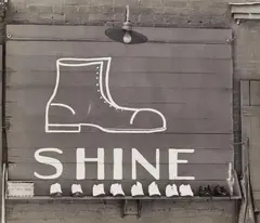 Walker Evans, Shoe Shine Sign in Southern Town, 1936, Gelatin silver print, printed