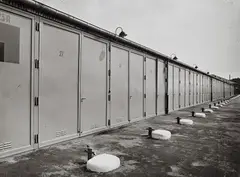 Ruth Hallensleben, Sibau, Metallverarbeitung, Siegen (Garages), 1950, Vintage ferrotyped gelatin silver print on Agfa-Portriga-Rapid paper