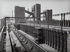 Ruth Hallensleben, Kokerei Nordstern, Gelsenkirchen-Horst, 1955, Vintage ferrotyped gelatin silver print on Agfa-Portriga-Rapid paper