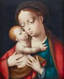 Madonna with the Child by Jan Gossaert, called Mabuse, in the manner of, Oil on panel, sold Nov 2025