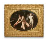 The Sacred Love and Profane Love by circle of Guido Reni, Oil on canvas (relined), sold Nov 2025