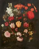 Flower stil life by circle of Jan Brueghel the Younger, Oil on panel (parquetted), sold Nov 2025