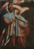 Peru Cuzco-School, An Archangel, Oil on canvas (relined)